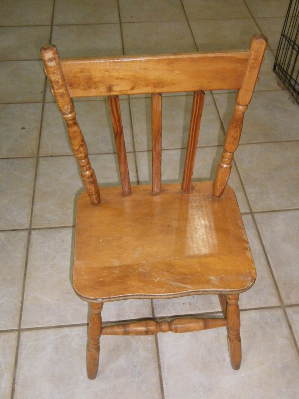 Vintage Antique Children’s Small Wooden Chair Country Rustic Home Decor